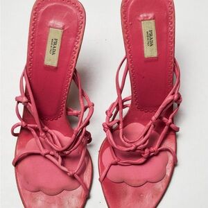 Prada Women's Pink Strappy Sandals